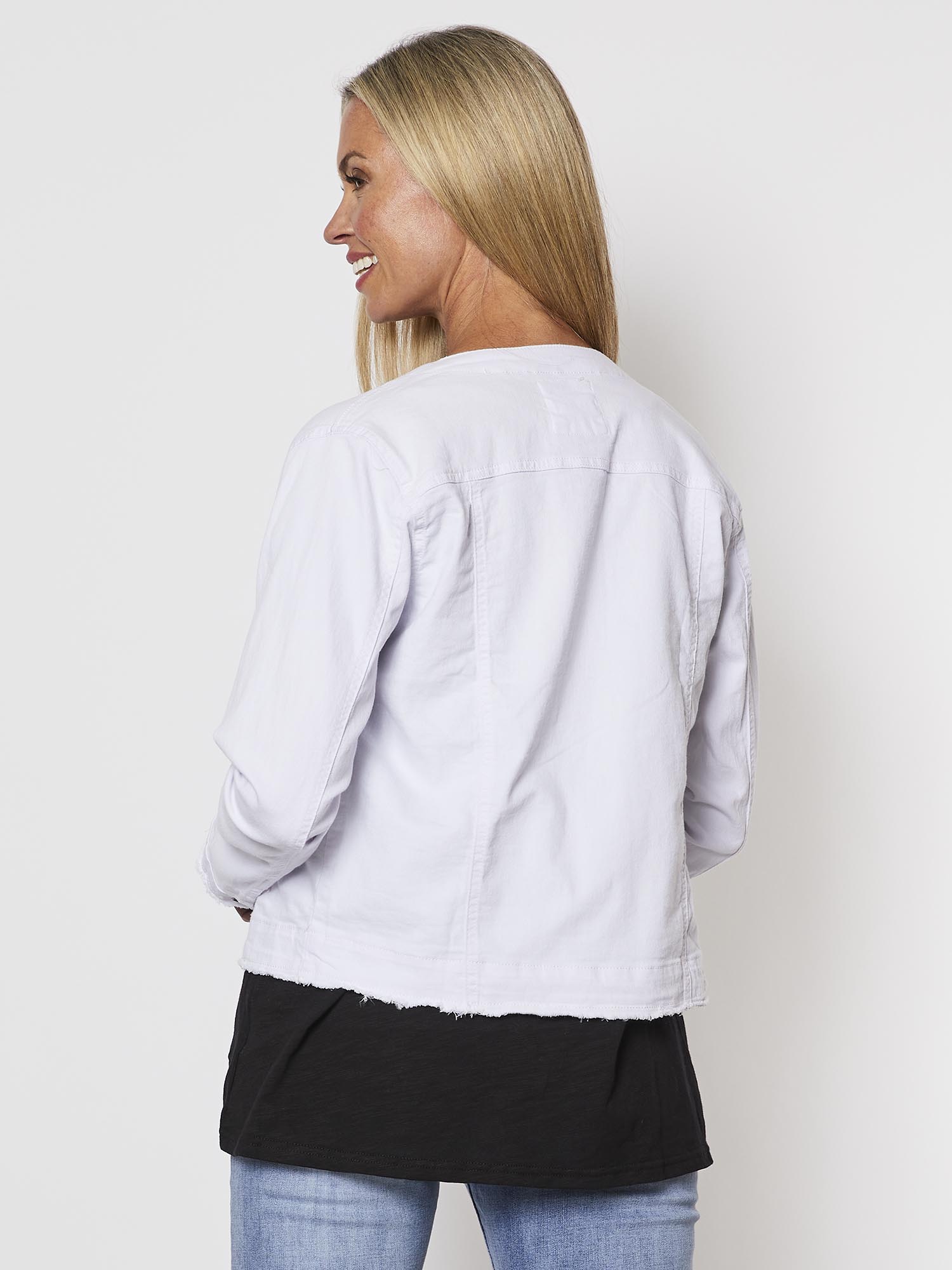 Unique Bargains Women's Plus Size Long Sleeve Collarless Outerwear Denim  Jacket - Walmart.com